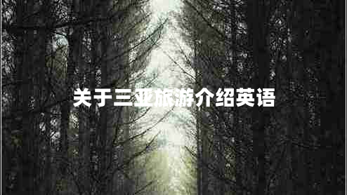 關(guān)于三亞旅游介紹英語(yǔ)