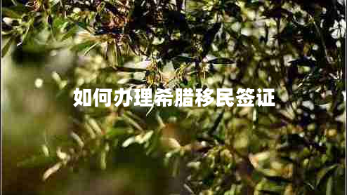 如何辦理希臘移民簽證