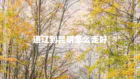 通遼到昆明怎么走好