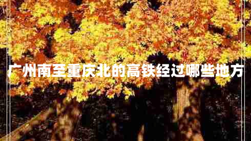 廣州南至重慶北的高鐵經(jīng)過哪些地方