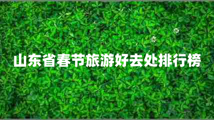 山東省春節(jié)旅游好去處排行榜 山東省春節(jié)旅游好去處排行榜