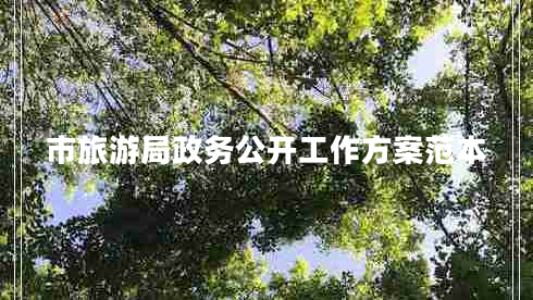 市旅游局政務(wù)公開工作方案范本