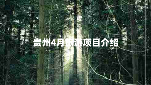 貴州4月旅游項目介紹