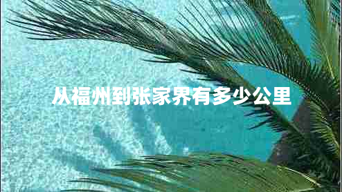 從福州到張家界有多少公里