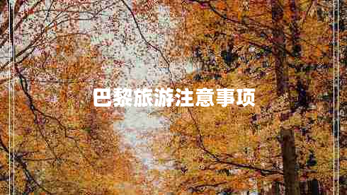 巴黎旅游注意事項