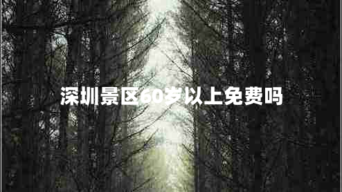 深圳景區(qū)60歲以上免費(fèi)嗎 深圳景區(qū)60歲以上免費(fèi)嗎