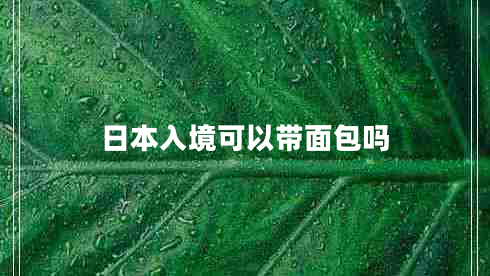 日本入境可以帶面包嗎