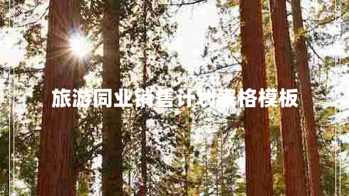 旅游同業(yè)銷售計(jì)劃表格模板