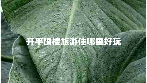 開平碉樓旅游住哪里好玩