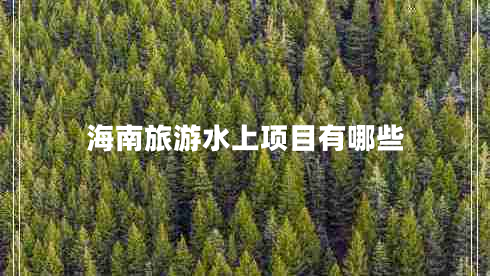 海南旅游水上項(xiàng)目有哪些