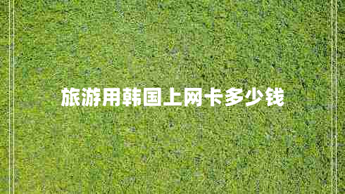 旅游用韓國上網(wǎng)卡多少錢