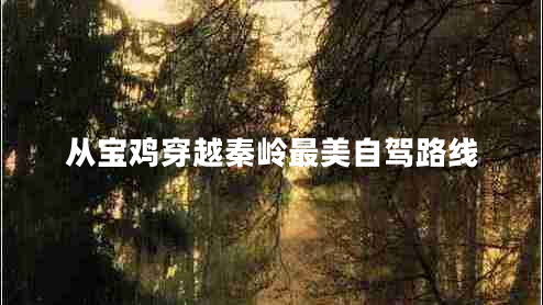 從寶雞穿越秦嶺最美自駕路線