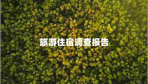 旅游住宿調(diào)查報(bào)告
