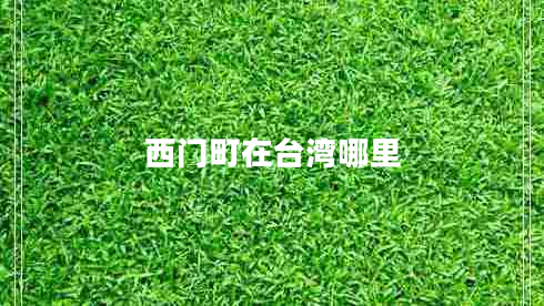 西門町在臺灣哪里 西門町在臺灣哪里