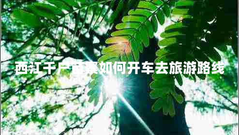 西江千戶苗寨如何開車去旅游路線