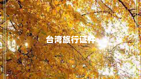 臺(tái)灣旅行證件 臺(tái)灣旅行證件