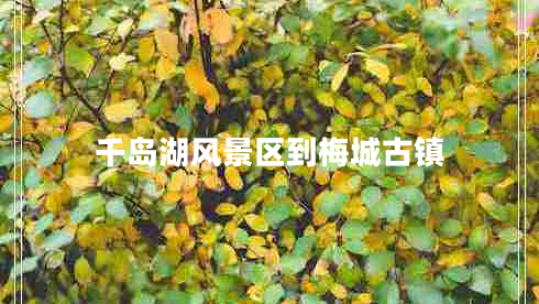 千島湖風景區(qū)到梅城古鎮(zhèn)