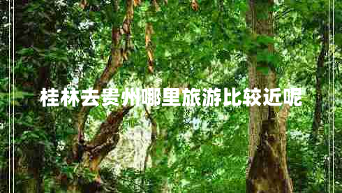 桂林去貴州哪里旅游比較近呢