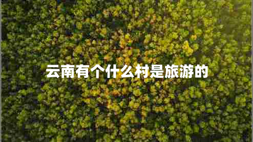 云南有個(gè)什么村是旅游的