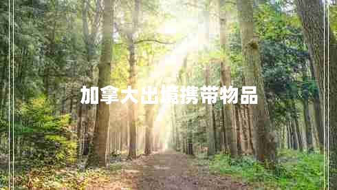 加拿大出境攜帶物品