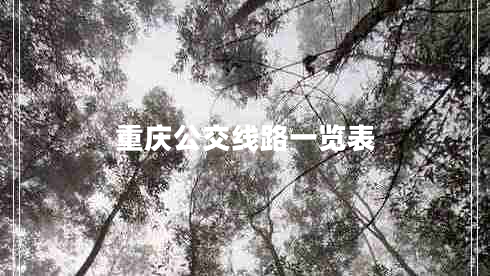 重慶公交線路一覽表