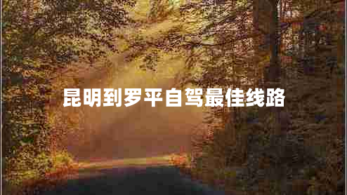 昆明到羅平自駕最佳線(xiàn)路