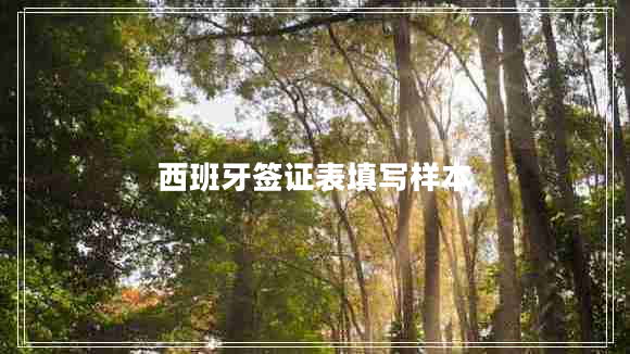 西班牙簽證表填寫樣本