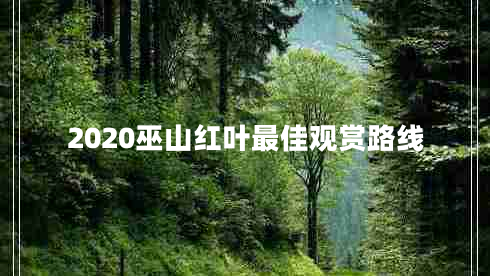 2020巫山紅葉最佳觀賞路線