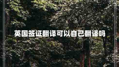 英國(guó)簽證翻譯可以自己翻譯嗎
