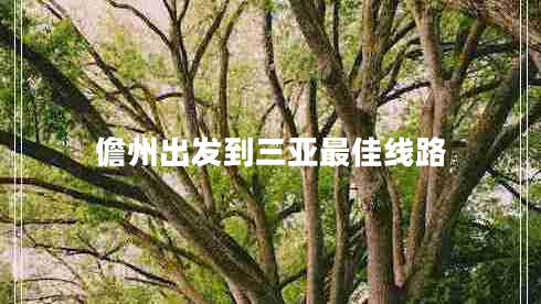 儋州出發(fā)到三亞最佳線路