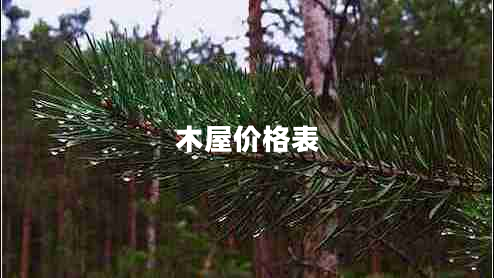 木屋價格表