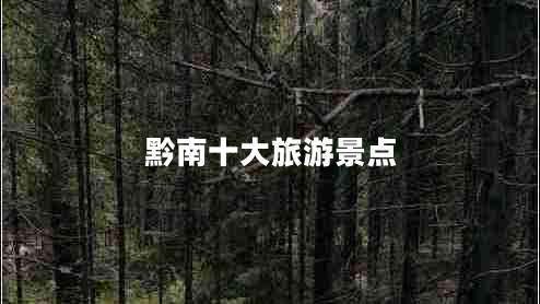 黔南十大旅游景點