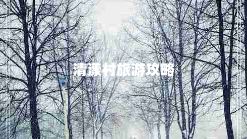 清漾村旅游攻略 清漾村旅游攻略