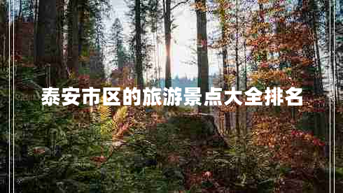 泰安市區(qū)的旅游景點(diǎn)大全排名