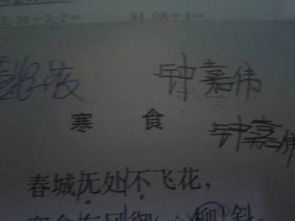 四級的古詩三首聽寫詩句