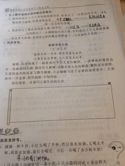 描寫兒童生活的詩句古詩