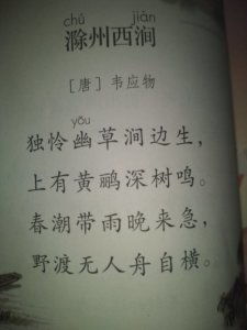 滁忖西澗的古詩詩句