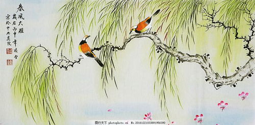 柳樹和鳥的春天的古詩句