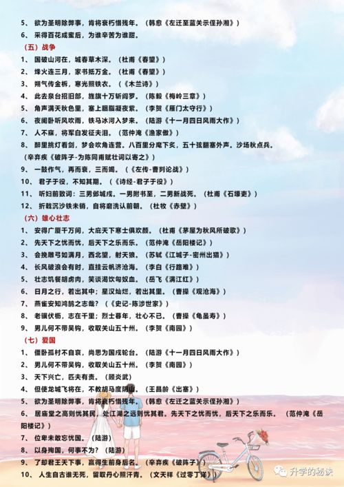 詩(shī)句,訓(xùn)練,小升初