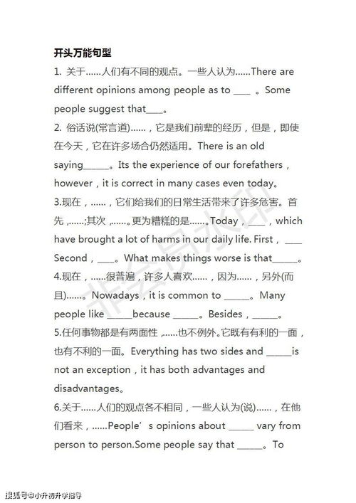 名言式英語作文開頭和結(jié)尾