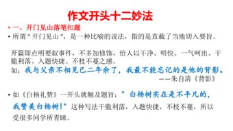 開(kāi)門(mén)見(jiàn)山小學(xué)作文開(kāi)頭作用