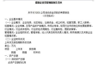 企業(yè)貸款調(diào)查報告(企業(yè)貸款調(diào)查報告)