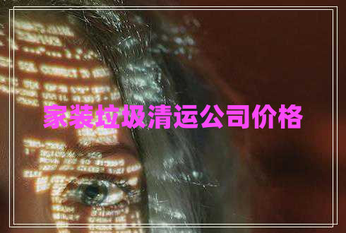 家裝垃圾清運公司價格