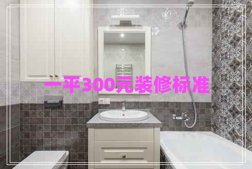 一平300元裝修標準