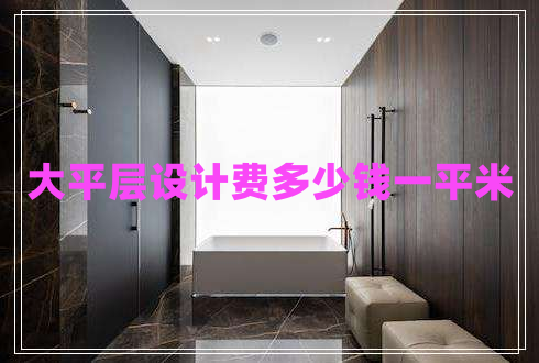 大平層設(shè)計(jì)費(fèi)多少錢一平米