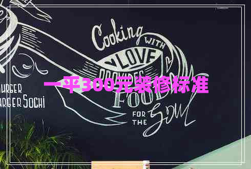 一平300元裝修標(biāo)準