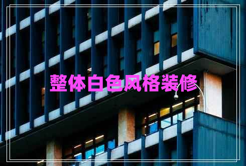 整體白色風(fēng)格裝修