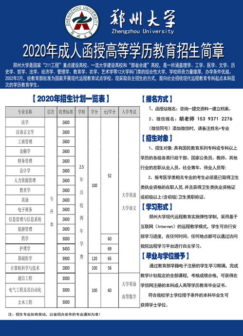 鄭州成人大專自考本科