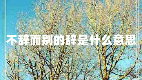 不辭而別的辭是什么意思