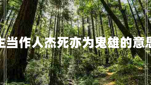 生當(dāng)作人杰死亦為鬼雄的意思